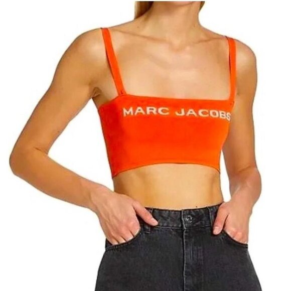 Marc Jacobs The Bandeau Logo Top Orange Size XS